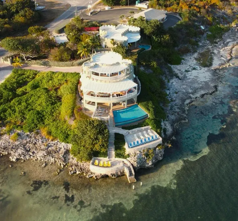 Luxury villa aerial view